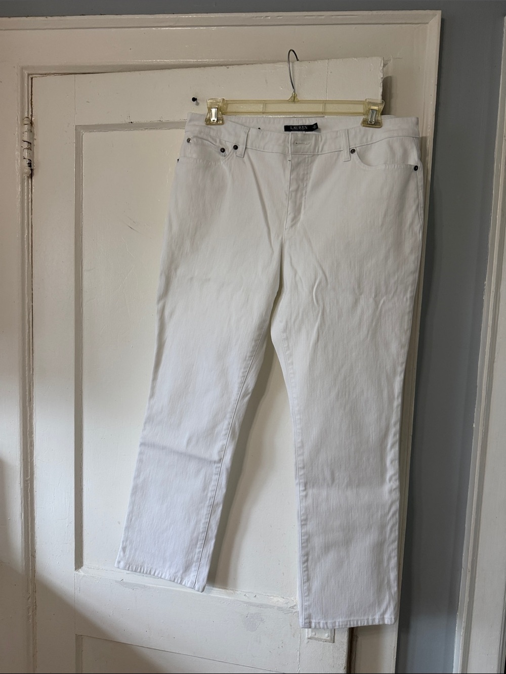 White Straight-Leg Jeans